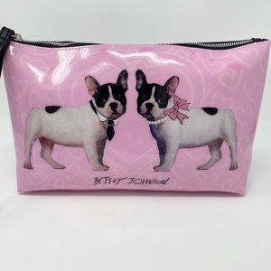 Betsey Johnson Frenchie Pink Patent Cosmetic Case